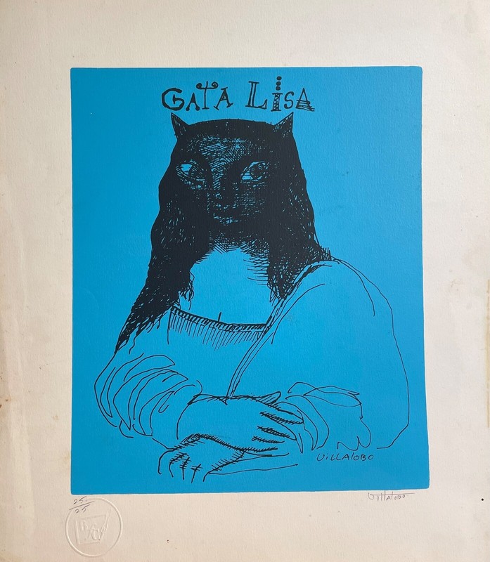 Nelson Villalobo Untitled 23/25 Serigraphy 15 1/2” x 14” Cuban Art