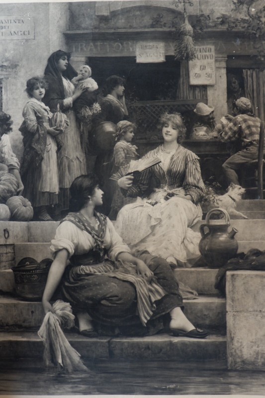 Sir Luke Fildes RA (1843 -1927) Italian Scene «The Venetians» Signed Engraving.