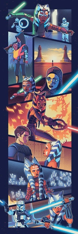 Star Wars Ahsoka Tano’s Tale Joe Hogan Movie Poster Print Art 12×36 Mondo