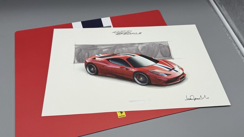 Ferrari Rare 458 Speciale Lithograph Print Poster With Sleeve