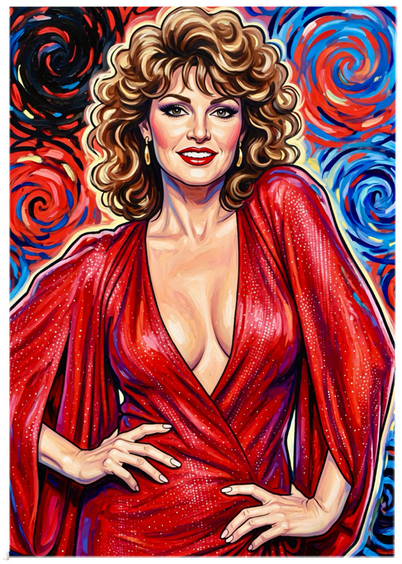 RAQUEL WELCH * Fun Novelty * CELEBRITY * Illustrated Art Card * ATC ACEO
