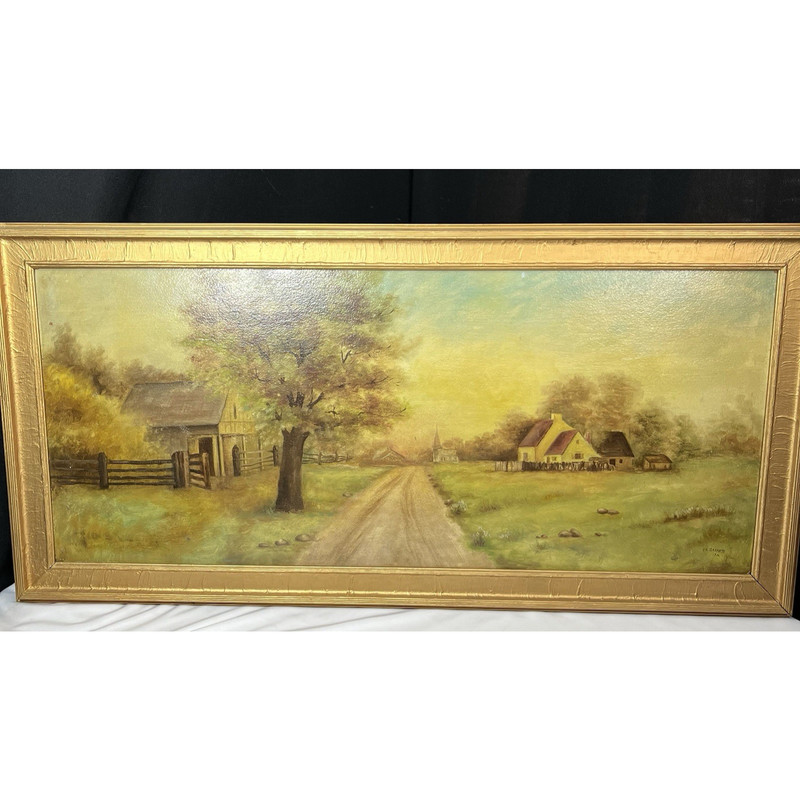Edmund Anthony Garrett Impressionist Farm Landscape 1932 Lithograph Print