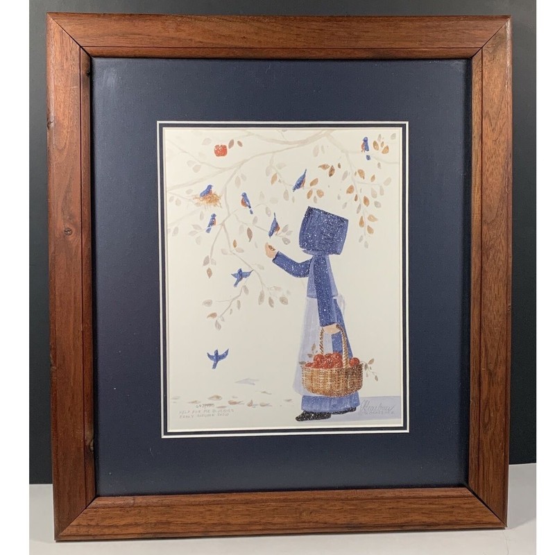 Diane Graebner Signed Numbered Print Help for Mr Bluebird Early Autumn Snow 1992