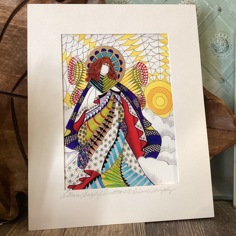 Dianne Murphy Art Print From Original 2012 Lillian Angel Of Trust Matted Framed