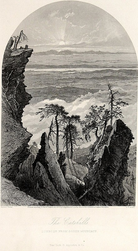 Harry Fenn Catskills Sunrise from South Mountain Antique Steel Engraving 1872 gallery