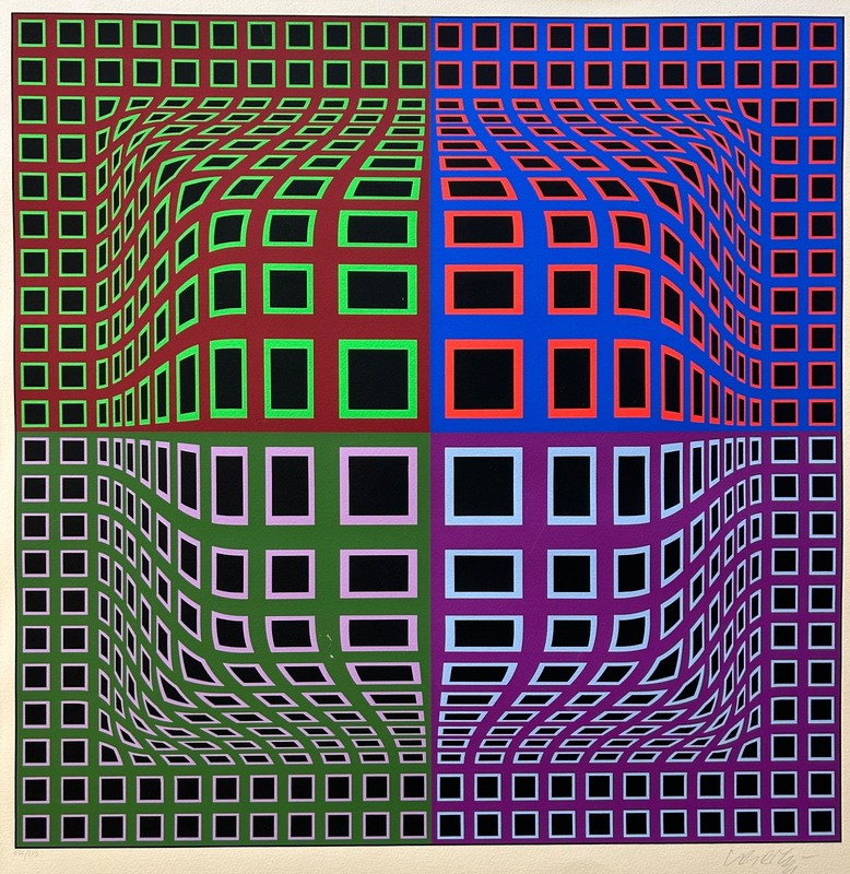 DEFECTIVE Victor Vasarely original signed limited Op Art serigraph Sinp G3D gallery