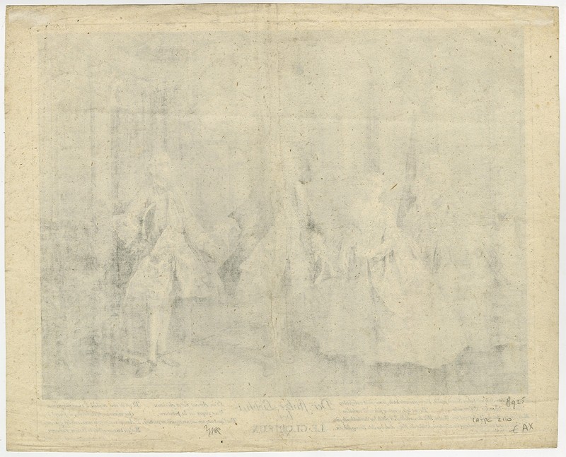 Antique Master Print-PROUD LOVER-ALLEGORY OF VANITY-NOBLE-Winckler-ca. 1760 gallery