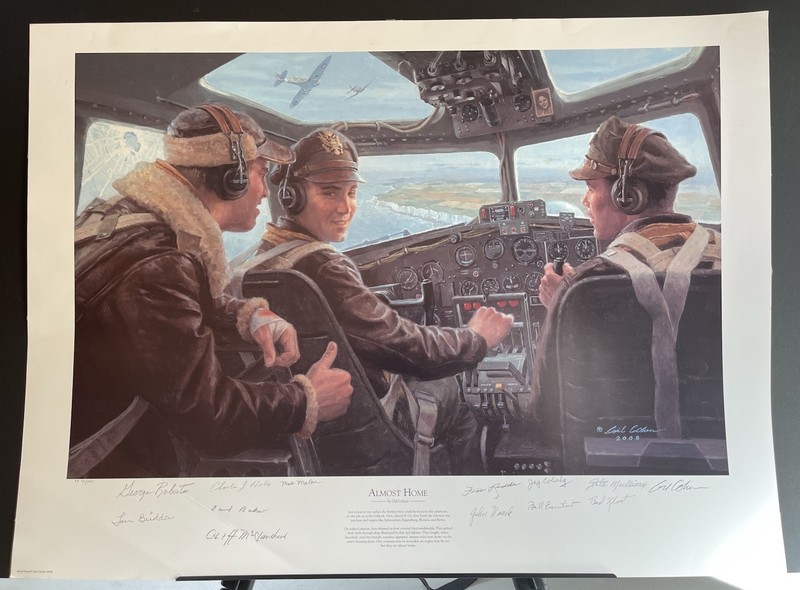 Valor Studios Almost Home Autographed Print 19/140 Col Robert K. Morgan WWII