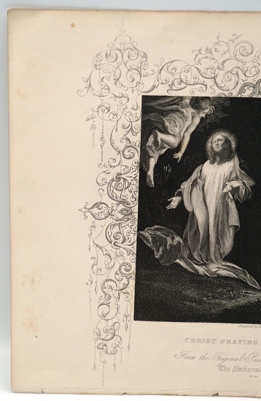 Antique Print Christ Praying in The Garden From Original Picture by Correggio gallery