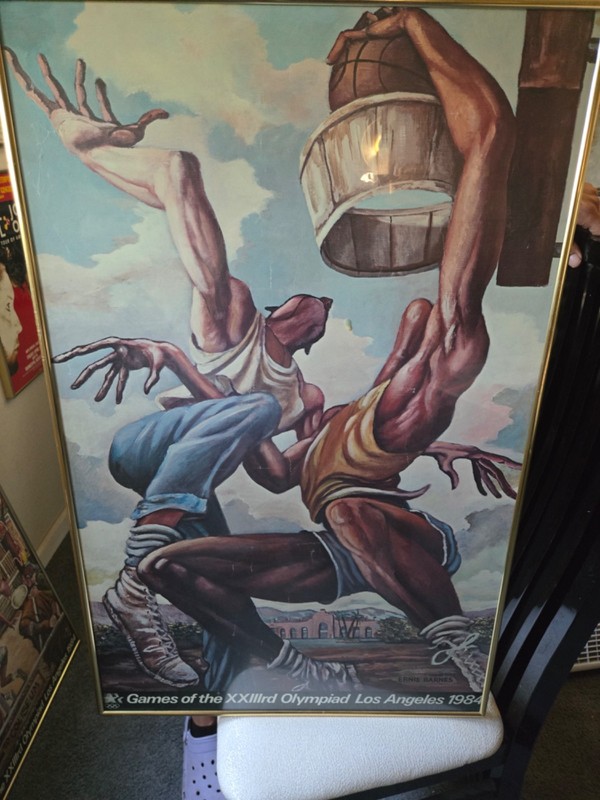 Ernie Barnes- “One-On-One” 1984 Olympics poster