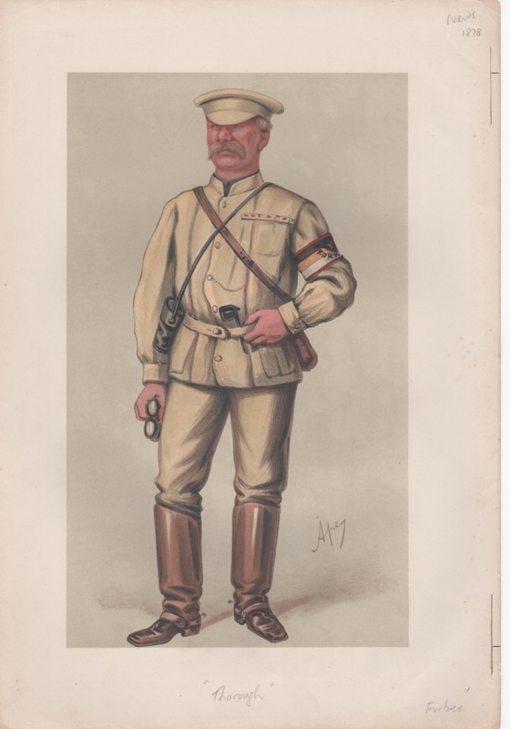 Antique Vanity Fair Litho of British war correspondent Archibald Forbes, 1878