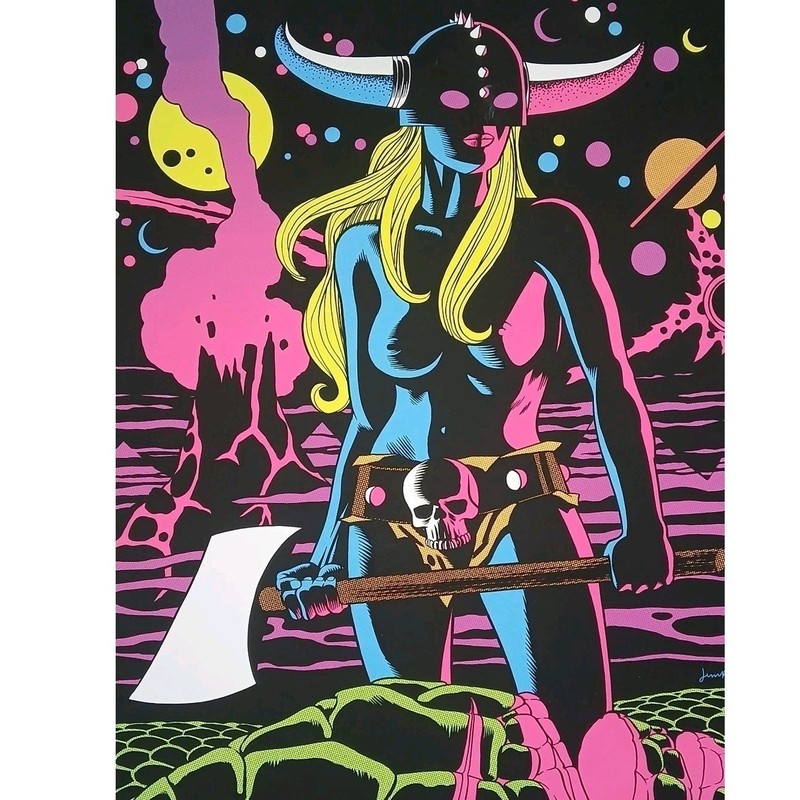 Silkscreen Art Print 18×24 LE #/25 Of 70 Rare JIM RUGG 2014 DRAGON KILLER UV