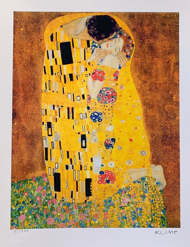 Gustav Klimt THE KISS Facsimile Signed Limited Edition Fine Art Giclee 17″ x 13″