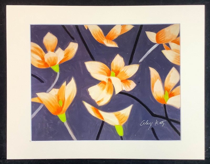 Hand Signed Alex Katz – 18×14 matted Giclee Artwork, Matted – FRAME READY