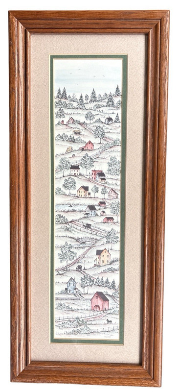 Vtg MB Frey Rural Country Living Amish Horse & Buggy Framed Litho LE 947/2500 gallery