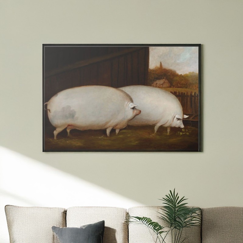 A Pair of Pigs Canvas Wall Art - Farm Animal Print gallery