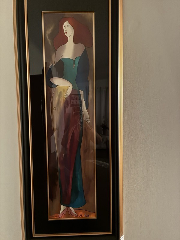 Linda Le Kinff «Papaye» 2006 Signed Numbered Limited Serigraph Print, Framed