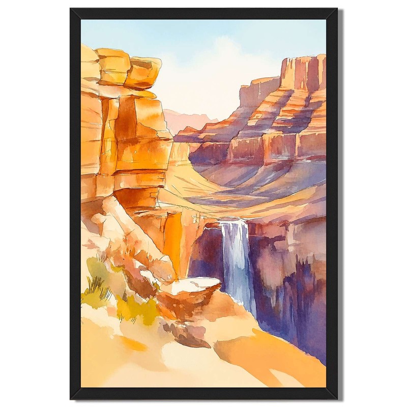 Grand Canyon Waterfall Landscape Canvas Oil Paintings Reproduction