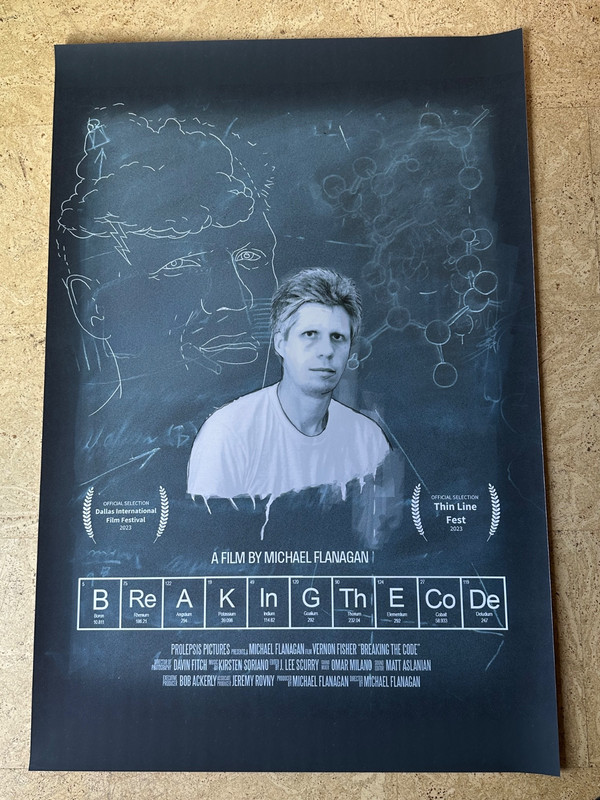 Vernon Fisher Documentary BREAKING THE CODE Giclee MOVIE POSTER Texas Artist