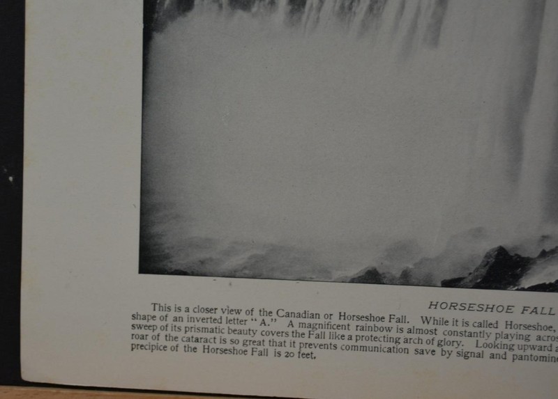 Antique Niagara Falls New York Art Print Horseshoe Fall Original B&W 1910 gallery