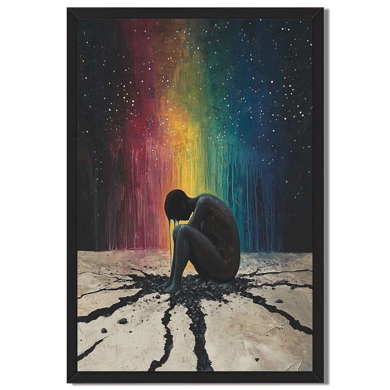Melancholy Man Rainbow Wall Art Canvas Oil Paintings Reproduction