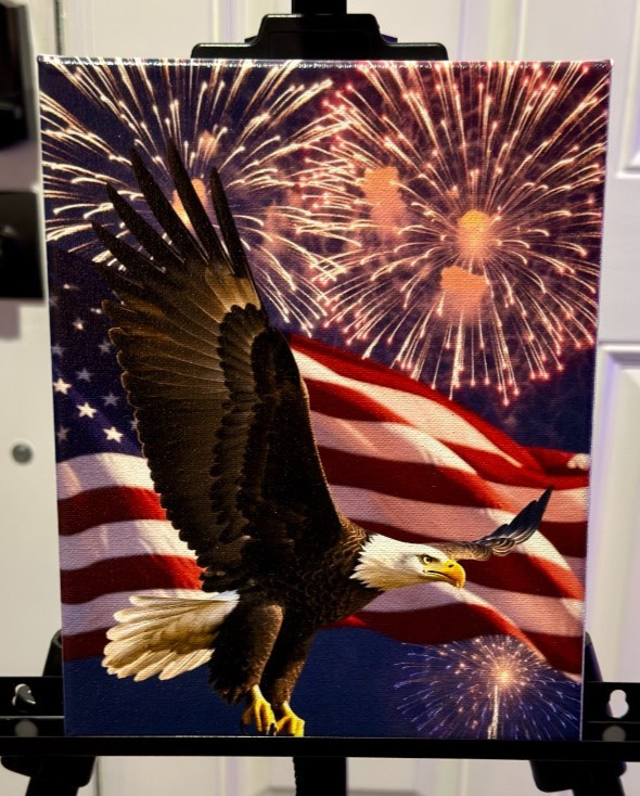Freedom’s Flight Canvas Print on 8 x 10 in Stretched Canvas Around Wood Frame