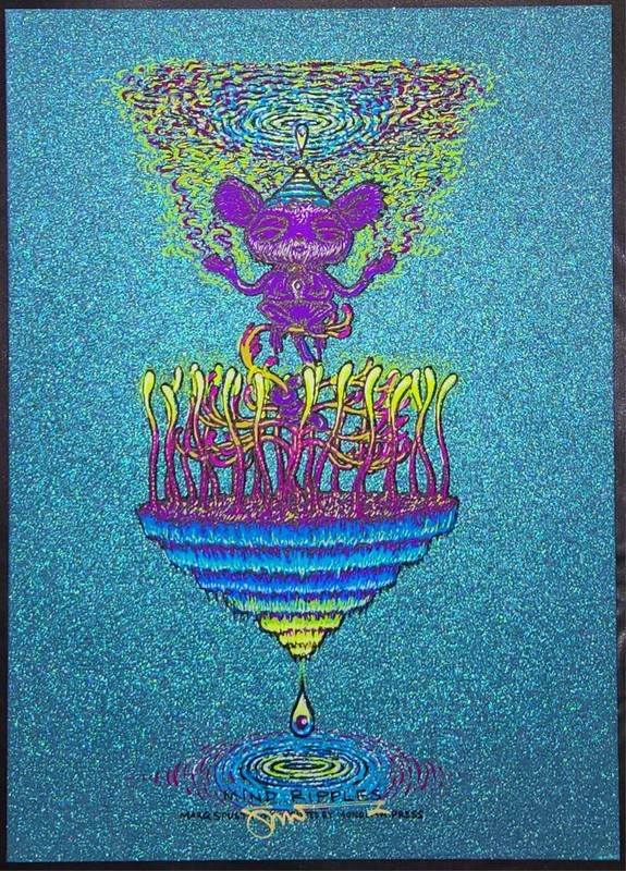 Marq Spusta Mind Ripples Iridescent Blue 5×7 Signed LE Mini Art Print Poster UV