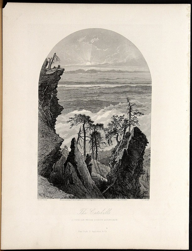 Harry Fenn Catskills Sunrise from South Mountain Antique Steel Engraving 1872
