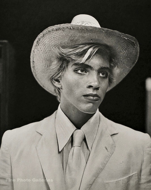 1980s Vintage BRUCE WEBER Handsome Young Man Suit Cowboy Hat Fashion Photo 12X16