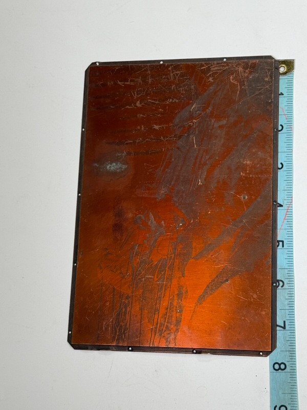 Old Copper Printing Plate — Early View Of HETCH HETCHY DAM CONSTRUCTION
