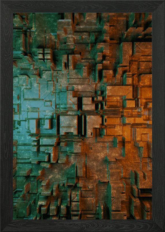Tech 3D Surrealism Render Framed Wall Art Poster Canvas Print Picture