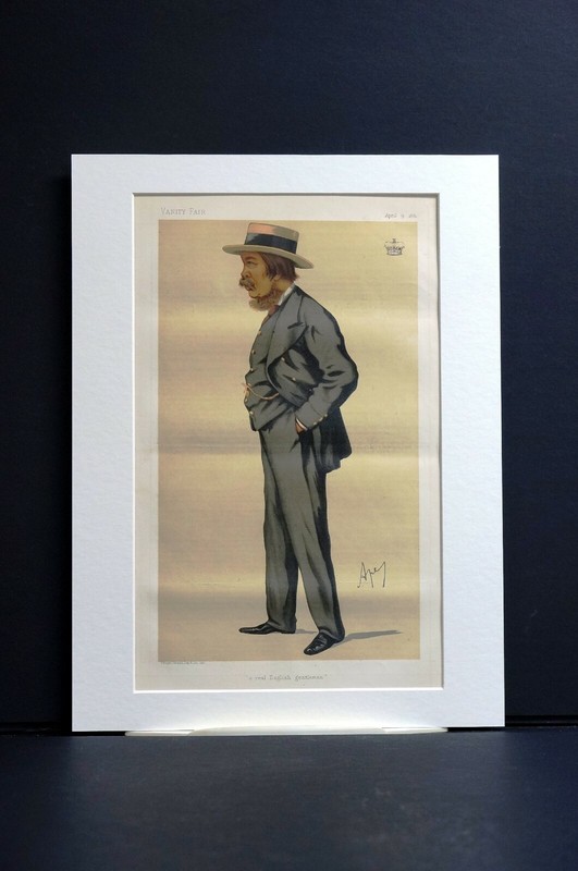 Marquis of Exeter 1881 ENGLISH GENTLEMAN Vanity Fair APE Matted Caricature Print gallery