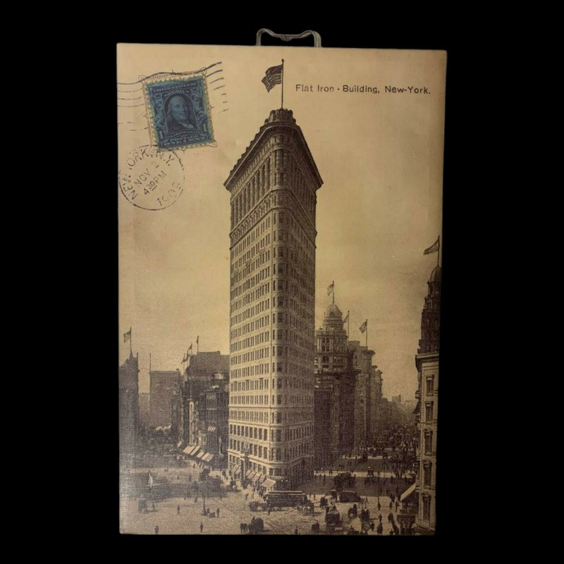 Flat Iron 1909 By Wild Apple Portfolio Print Canvas Fabric Multi-Color 16″x24″