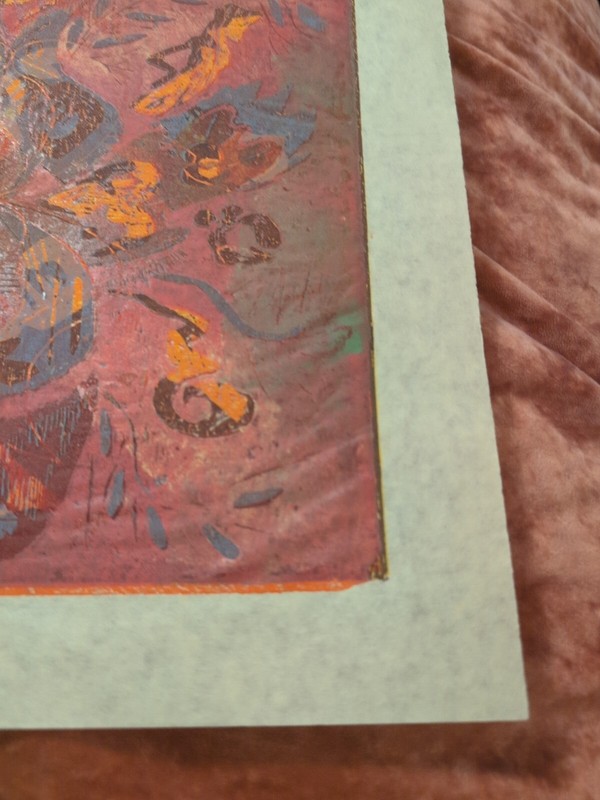 Original MCM Gracie R McCay Red Green Wood Block Prints Etchings Abstract VTG #3 gallery
