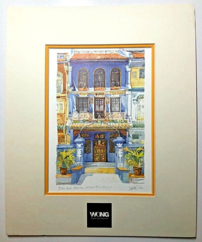 Baba House Museum, Singapore Ltd Edition Matted Watercolor Print by Derek Corke gallery