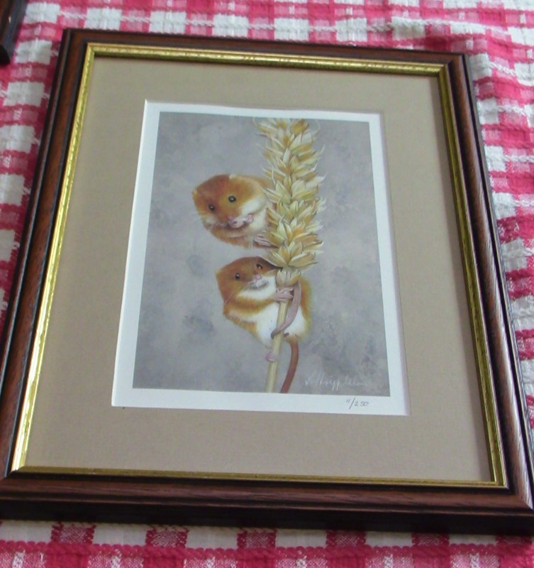 Unknown Artist Harvest Mouse 11/250 26.5cm by 35.5cm Framed limited edition