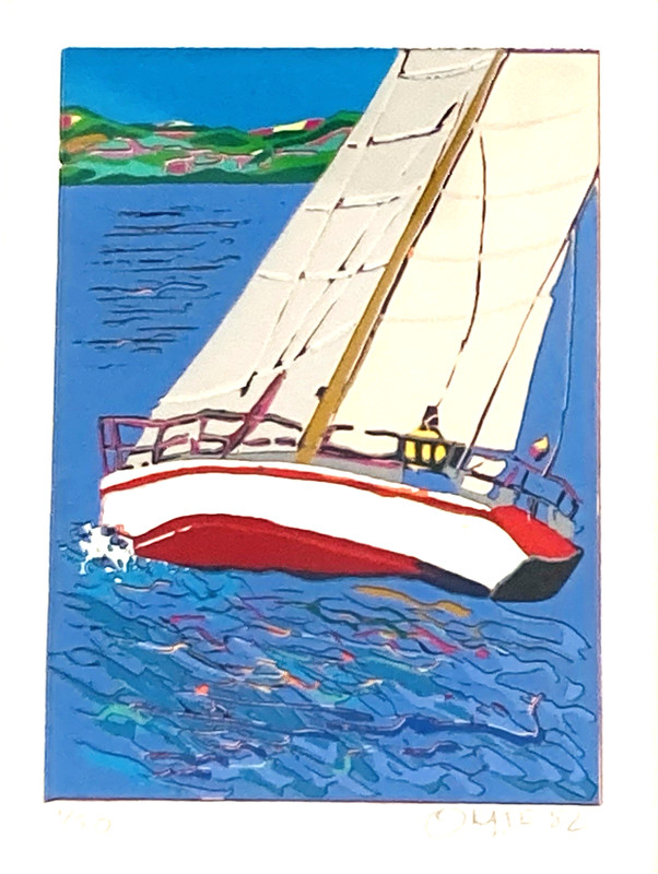 DH Walker Artist 'Sailing "Silkscreen 1/50 SM Print 5.5"x4"& Matt 10"x8"unframed
