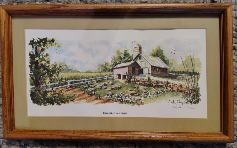 Ray Day «Farmstead In Summer» Signed Framed Vintage 1000/1000
