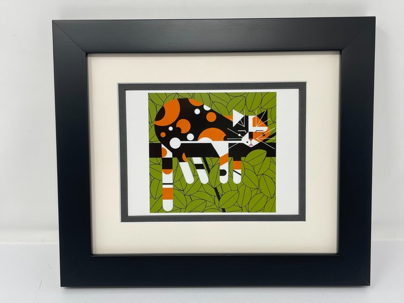 Charley Harper (Charles) Framed Art Card Museum Glass LIMP ON A LIMB