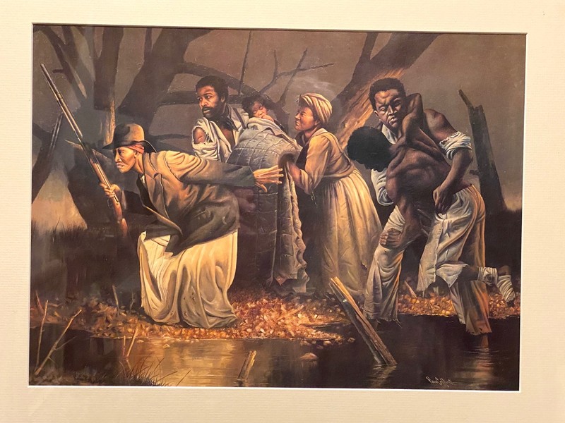 Underground Railroad, by Paul Collins framed lithograph 22" x 18" Harriet Tubman gallery