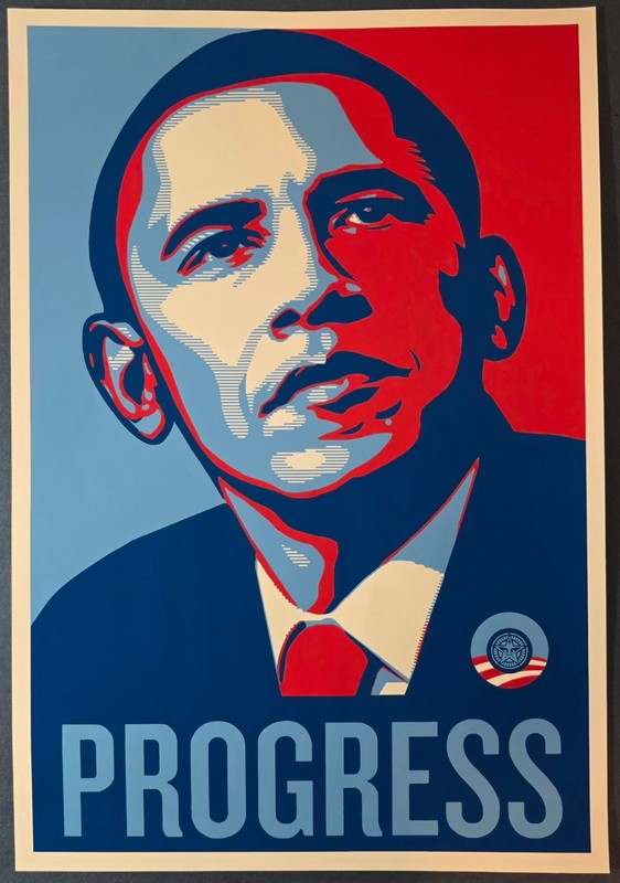Shepard Fairey OBEY GIANT Obama Progress PRINT, Poster.
