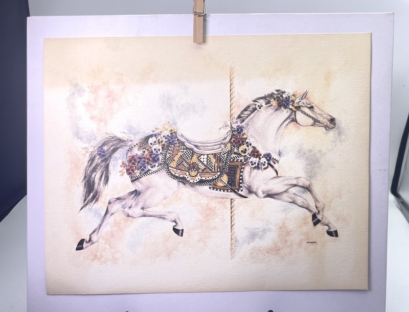 Baumgardner Carousel Horse Print Romantic Harmony Ethereal Regal Whimsy