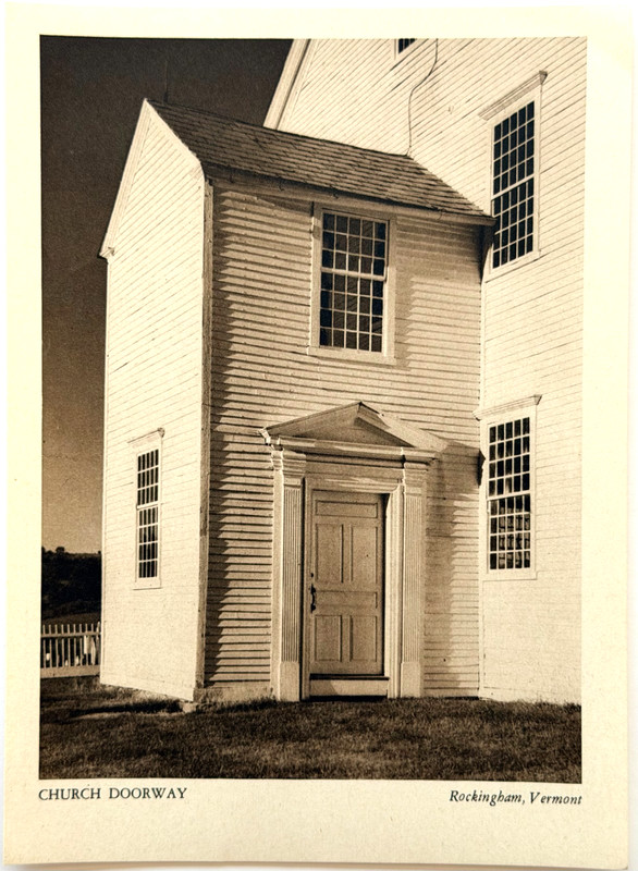 1947 Photogravure Rockingham Vermont Church Doorway Landscape New England