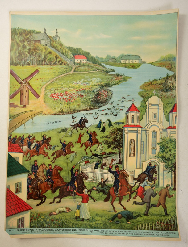 Massacre of the Catholics by the Cossacks (N2R-1/JSF6) Nov 22 1893 Antique Litho