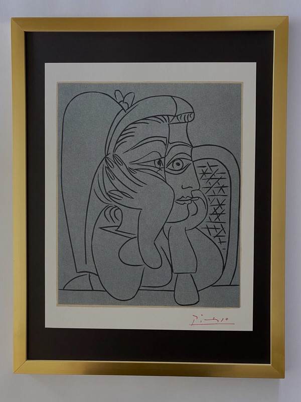 PABLO PICASSO BEAUTIFUL LINOCUT SIGNED MOUNTED AND FRAMED + MAKE YOUR OFFER !