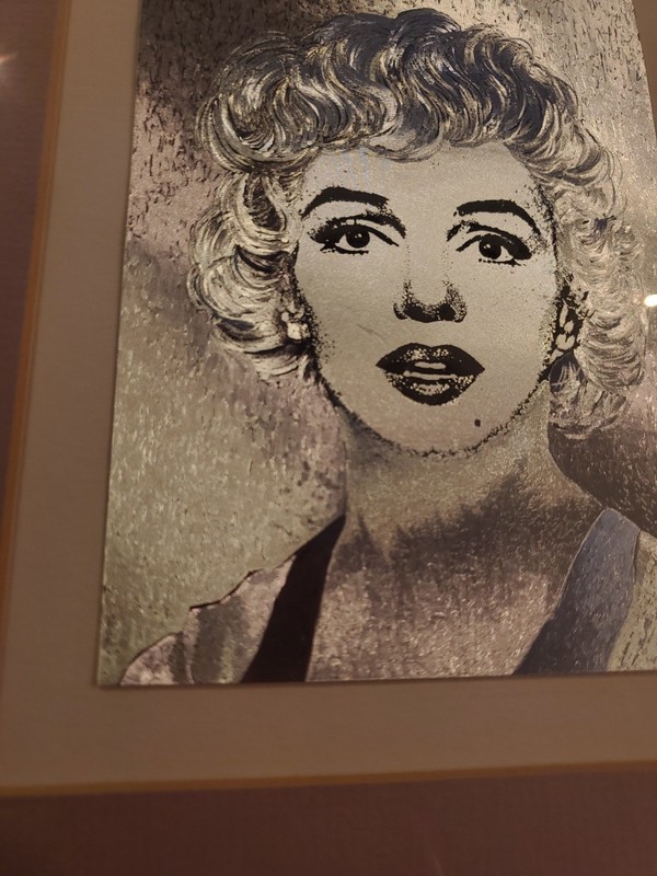 Marilyn Monroe Metallic Foil Portrait Framed 9x11 Silver Hollywood Glam Art gallery
