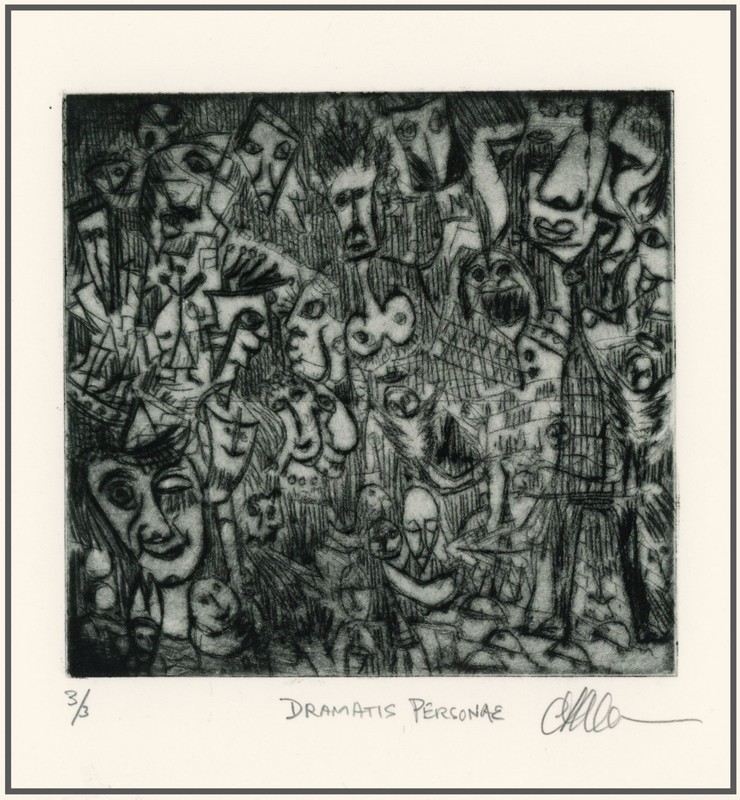ACTORS Dramatis Personae PLAY NOVEL MOVIE TV CHARACTERS Original ETCHING Signed