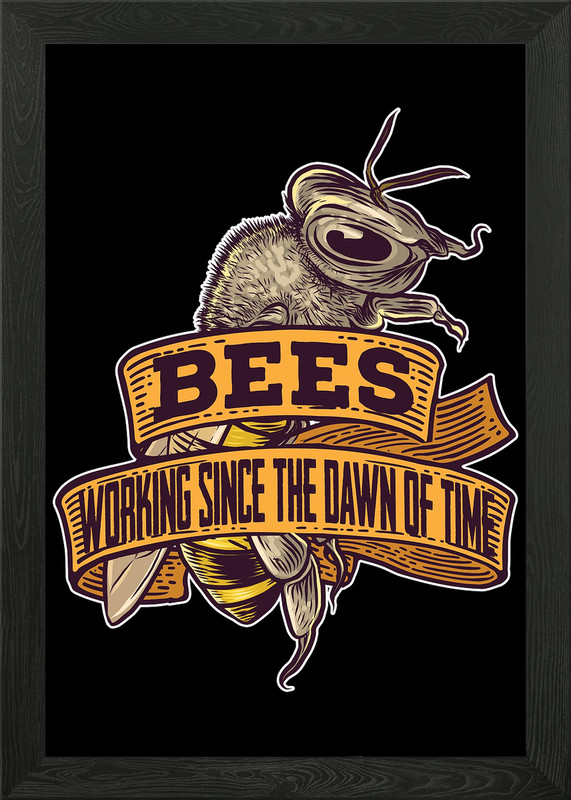 Beekeeper Honeycomb Framed Wall Art Poster Canvas Print Picture