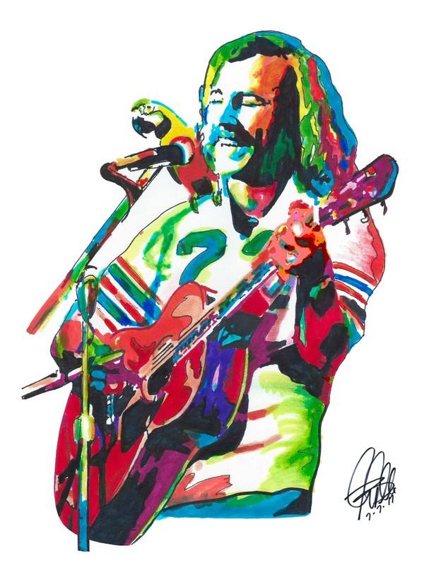 Jimmy Buffett Singer Guitar Rock Folk Music Poster Print Wall Art 8.5x11