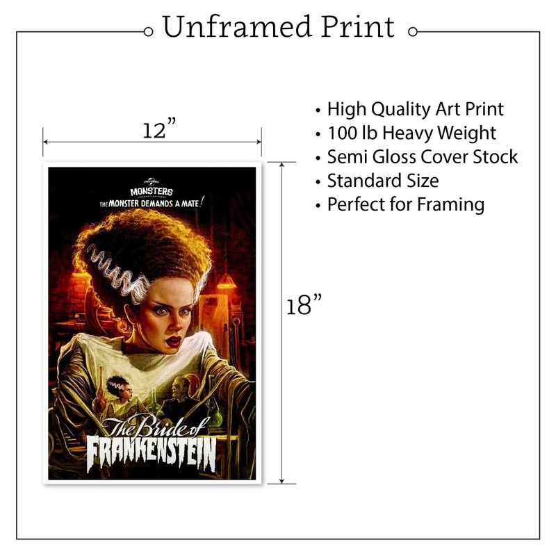 The Bride Demands Old Movie Poster Frankenstein Fine Art Print Original Reprint gallery